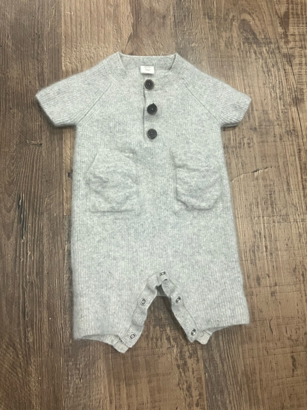 Banana Republic Baby Heather Gray Cashmere Romper Onesie